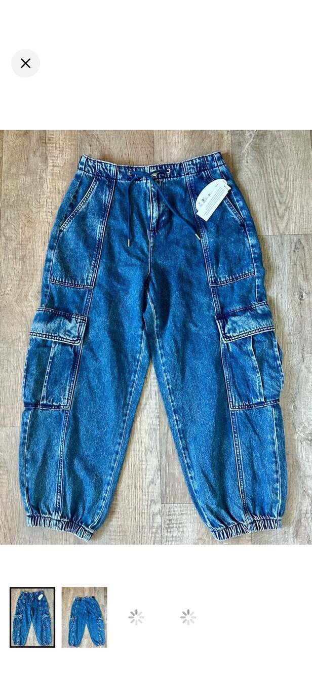 Scoop Women's Relaxed Utility Jogger Denim Jeans